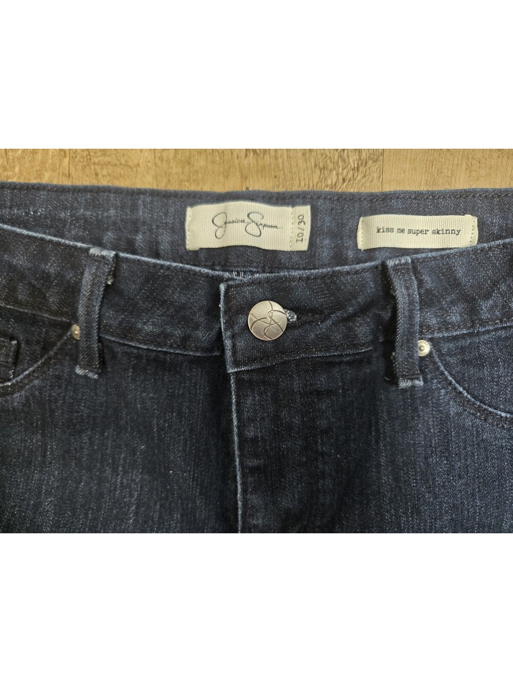 Jessica Simpson Kiss Me Super Skinny Jeans Womens Size 10 / 30 Dark Wash Stretch - Picture 12 of 15